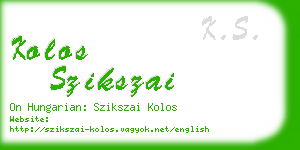 kolos szikszai business card